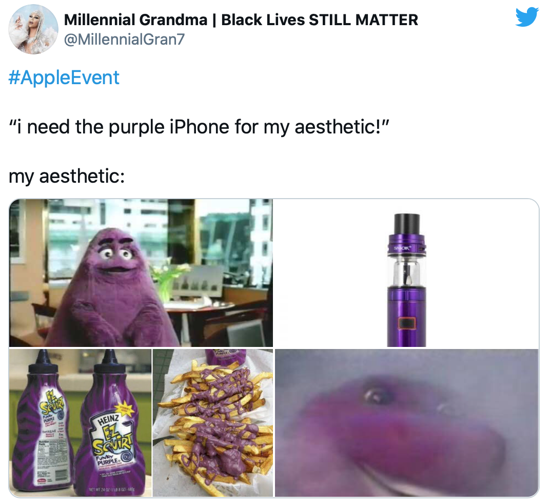 Purple iPhone meme