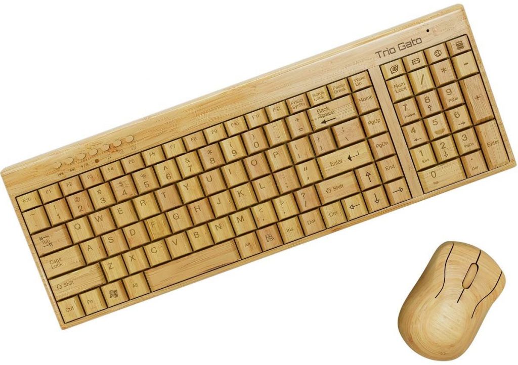 Wooden Keyboard and Mouse