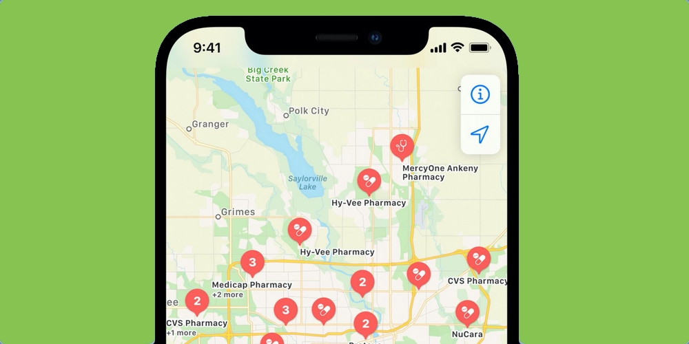 VaccineFinder Apple Maps and Google Maps COVID-19 Vaccine location