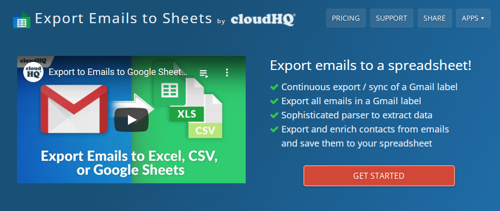 Export Emails to Sheets