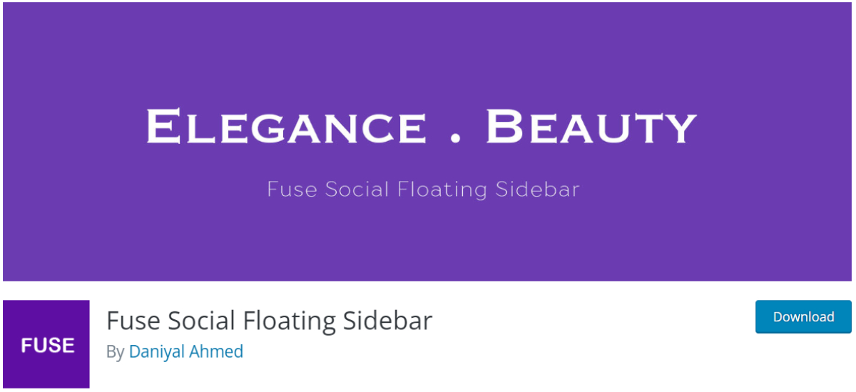 Fuse Social Floating Sidebar plugin page