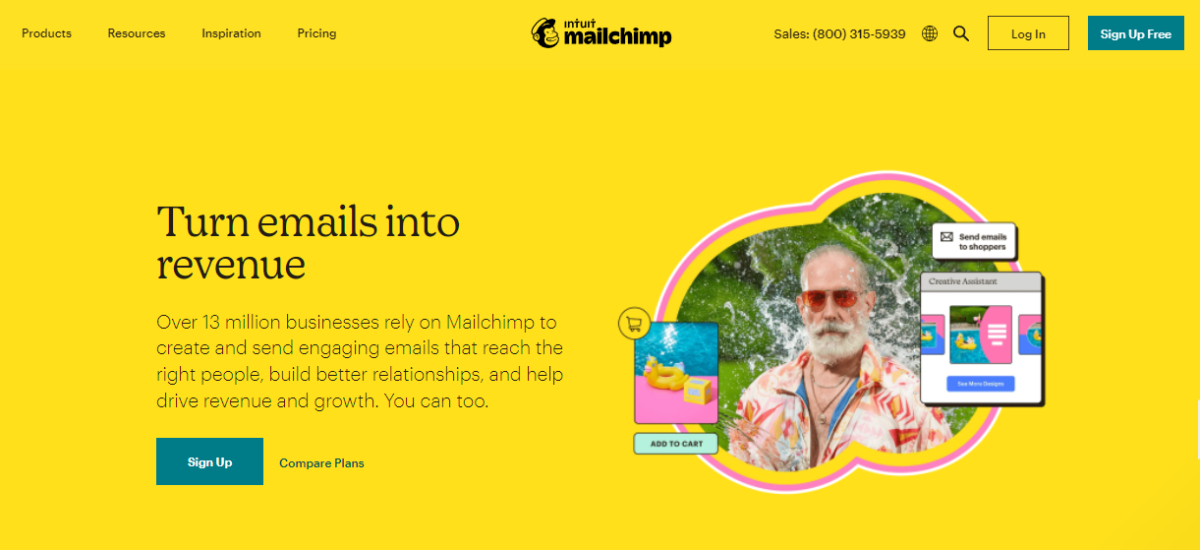 MailChimp landing page