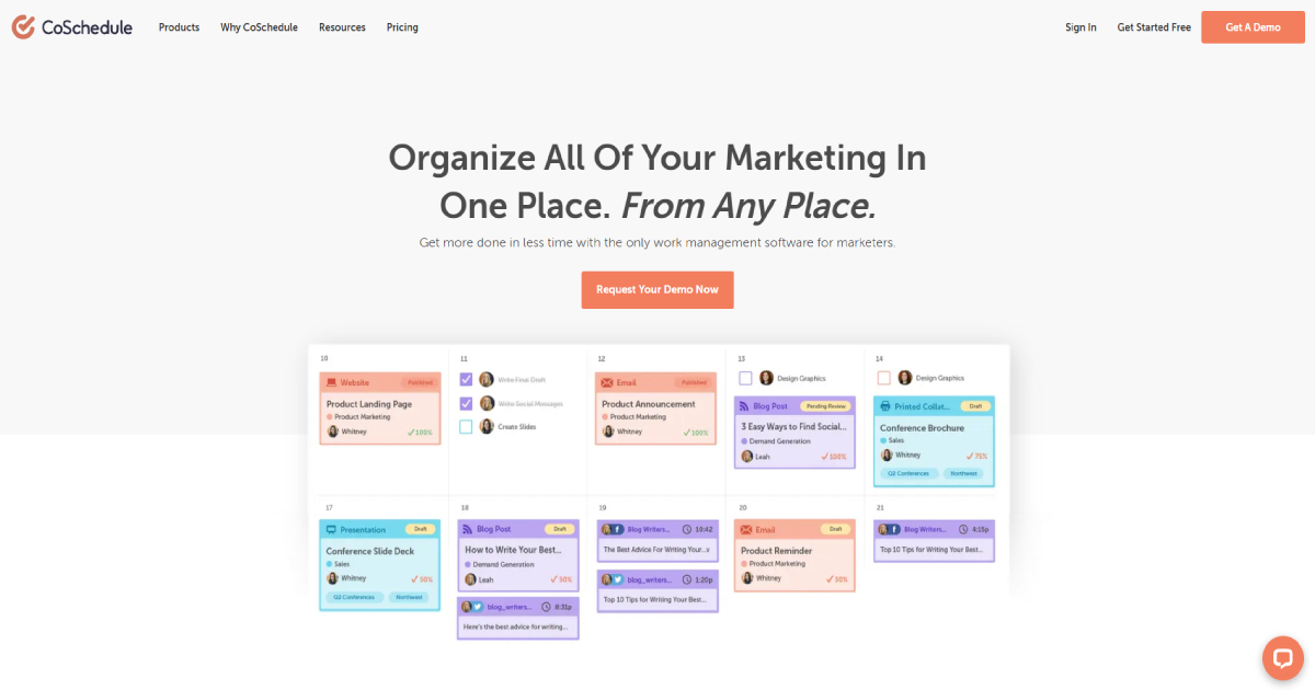 CoSchedule landing page