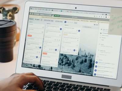 Laptop with project management software