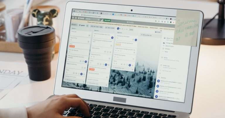 Laptop with project management software