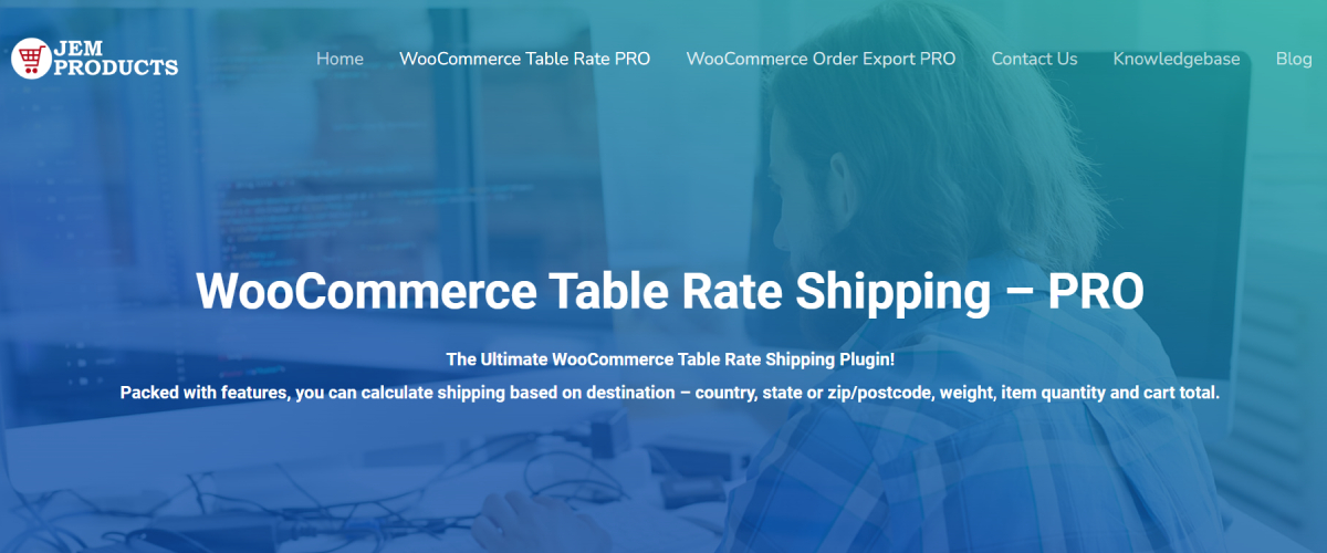WooCommerce Table Rate Shipping landing page layout